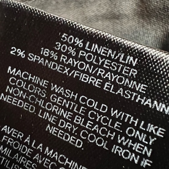 EXPRESS Linen Blend Black Chino Shorts Size 2 Small Midi Mid Rise Belt Loops - Picture 6 of 6